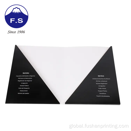 Pu Leather Notepad Custom Printing Art Paper 2 Pockets File Folder Factory